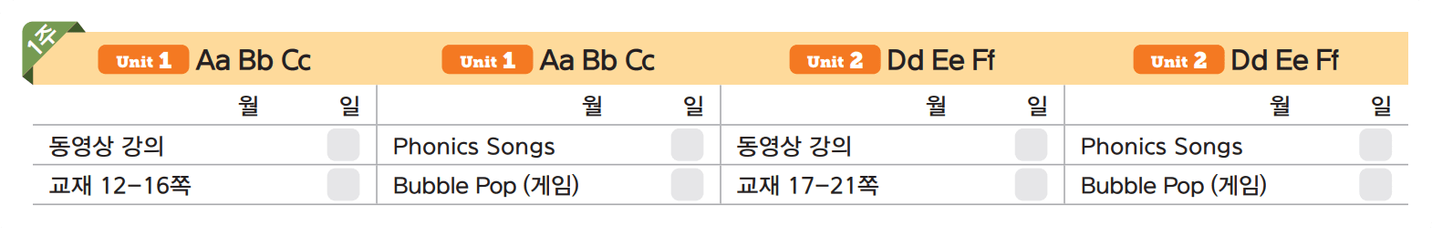 8주 예시 학습스케줄